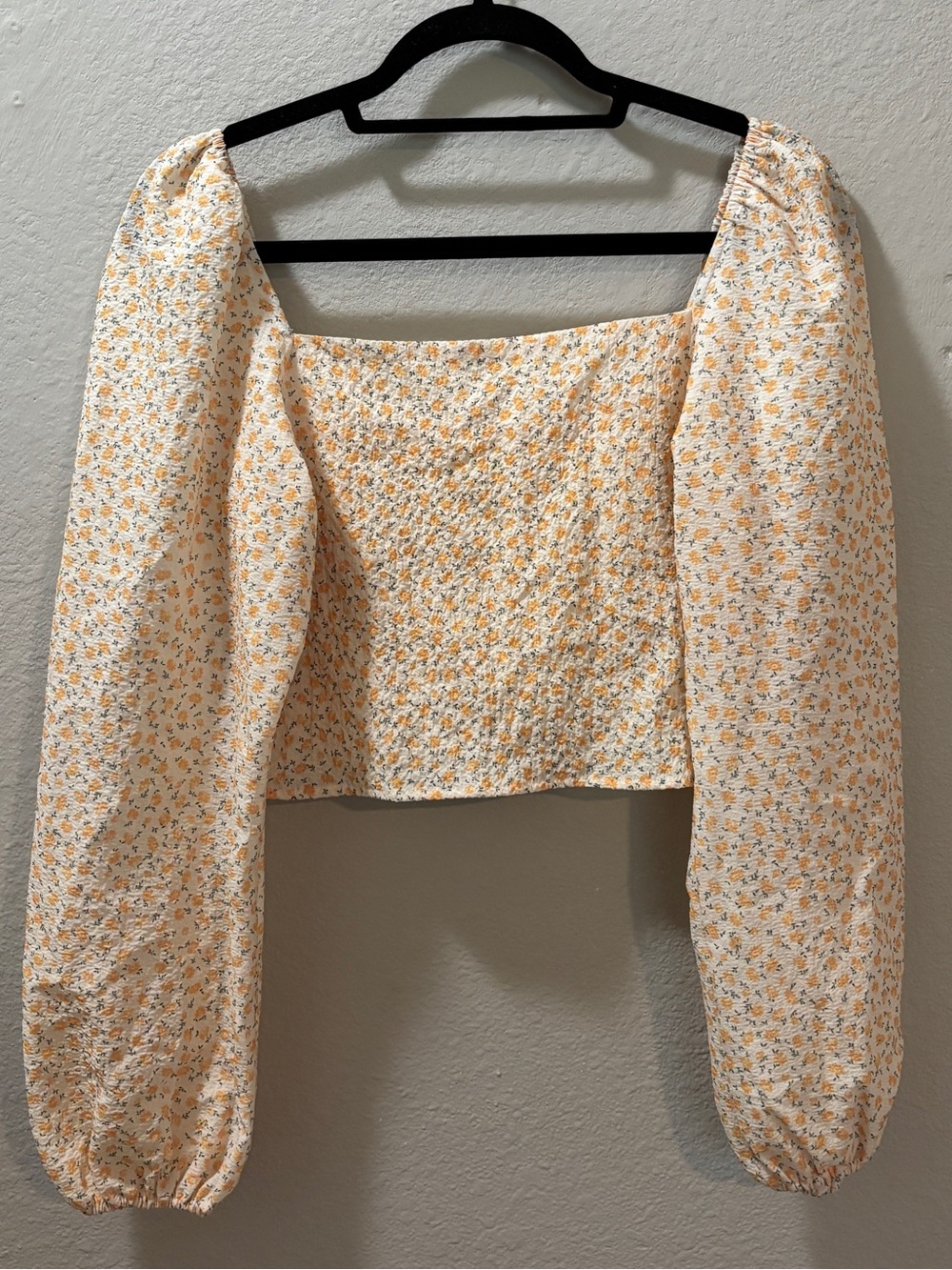 Elodie Ditsy Floral Puff Sleeve Cottagecore Crop Top Size Medium - Picture 2 of 6